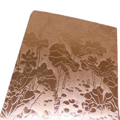 Decorative rose gold water ripple stainless steel sheet